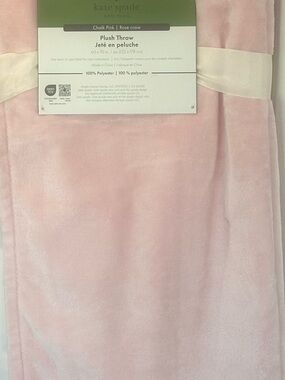 Kate Spade New York Chalk Pink Plush Throw Blanket 60x70 NWT